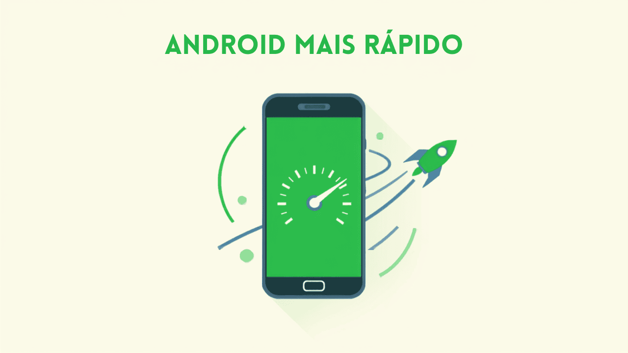 Celular Android com velocimetro e foguete, sobre deixar o Android mais rapido