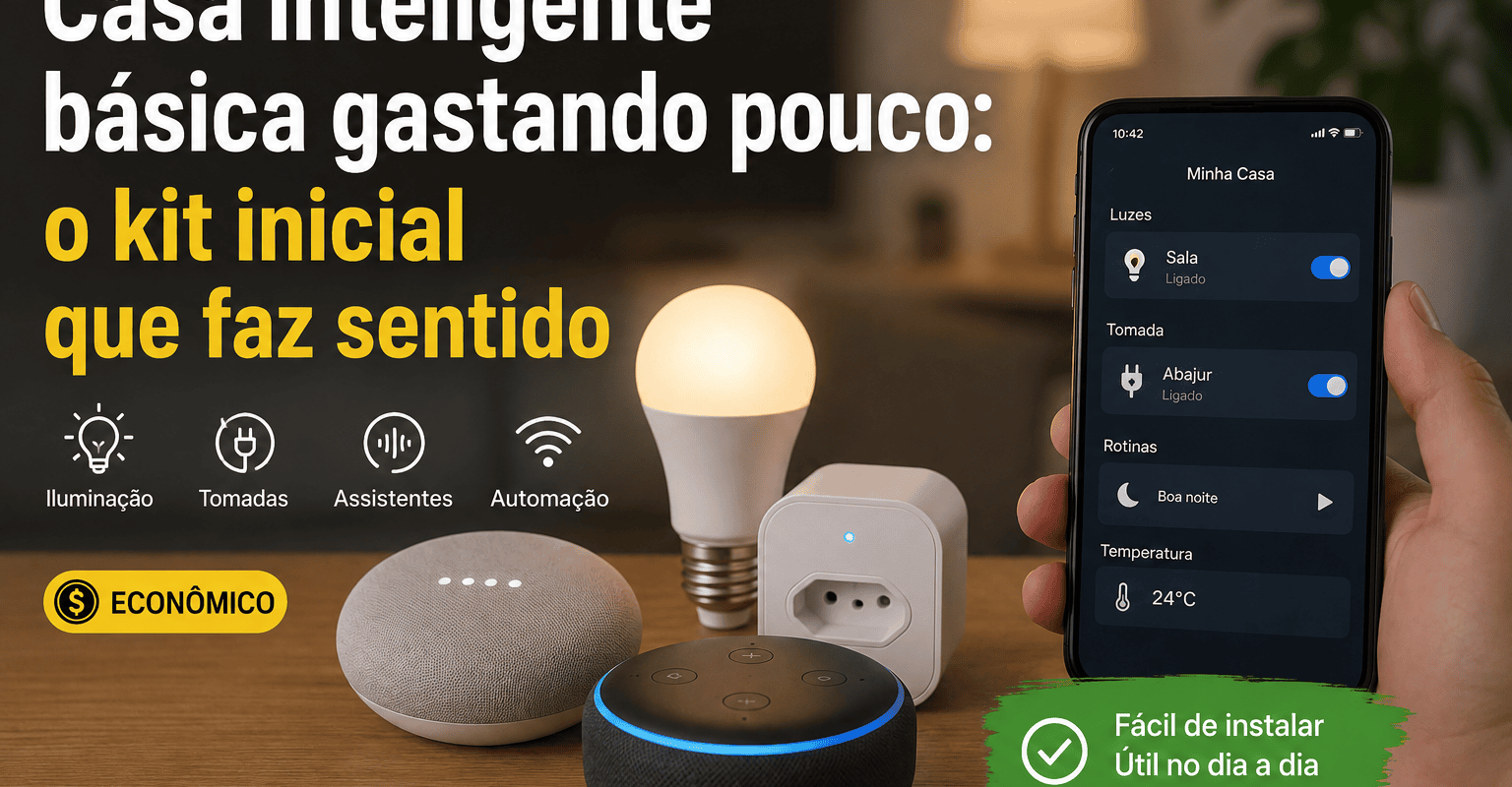 Casa inteligente básica gastando pouco: o kit inicial que faz sentido