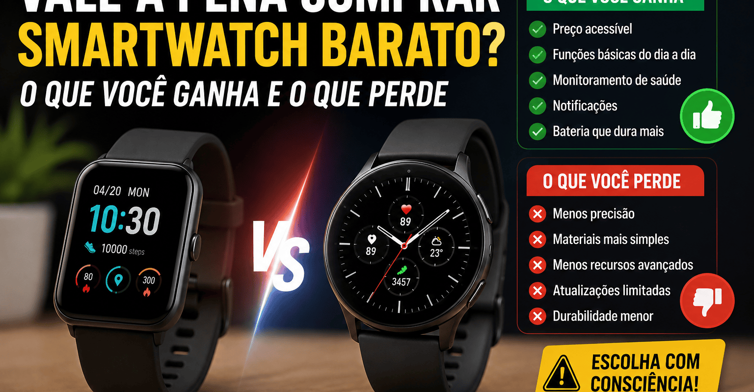 Vale a pena comprar smartwatch barato? O que você ganha e o que perde