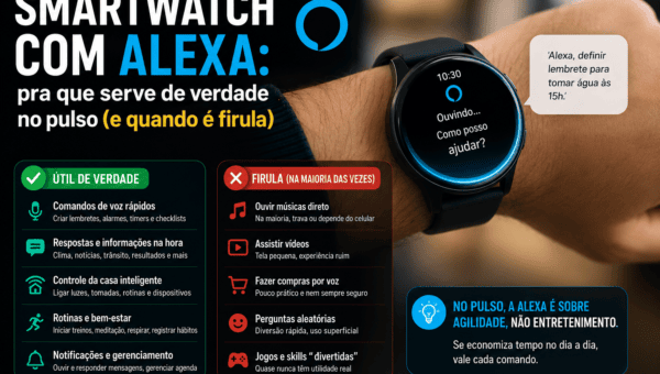 Smartwatch com Alexa: pra que serve de verdade no pulso (e quando é firula)