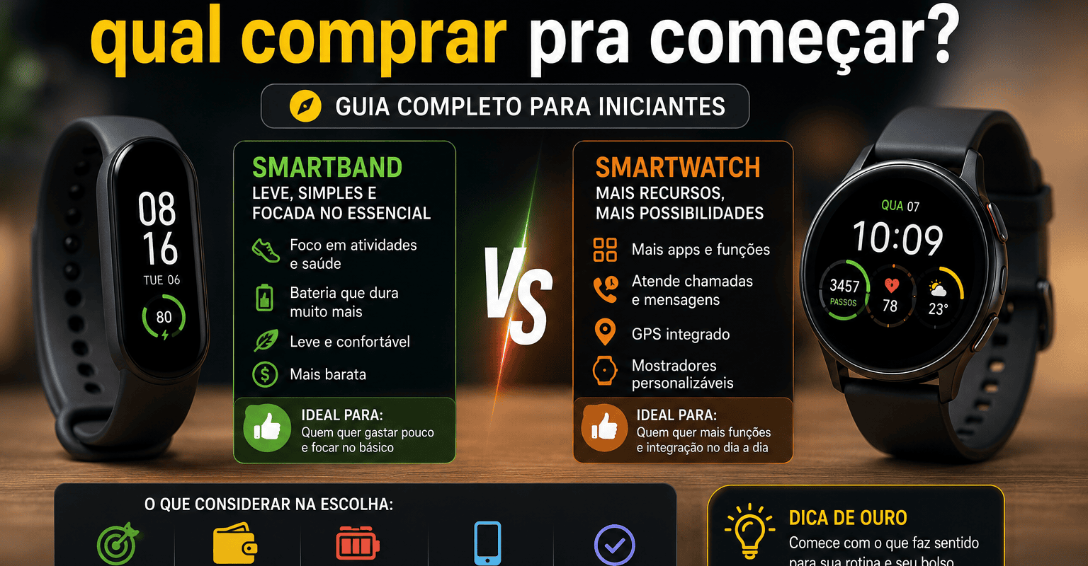 Smartband ou smartwatch: qual comprar pra começar?